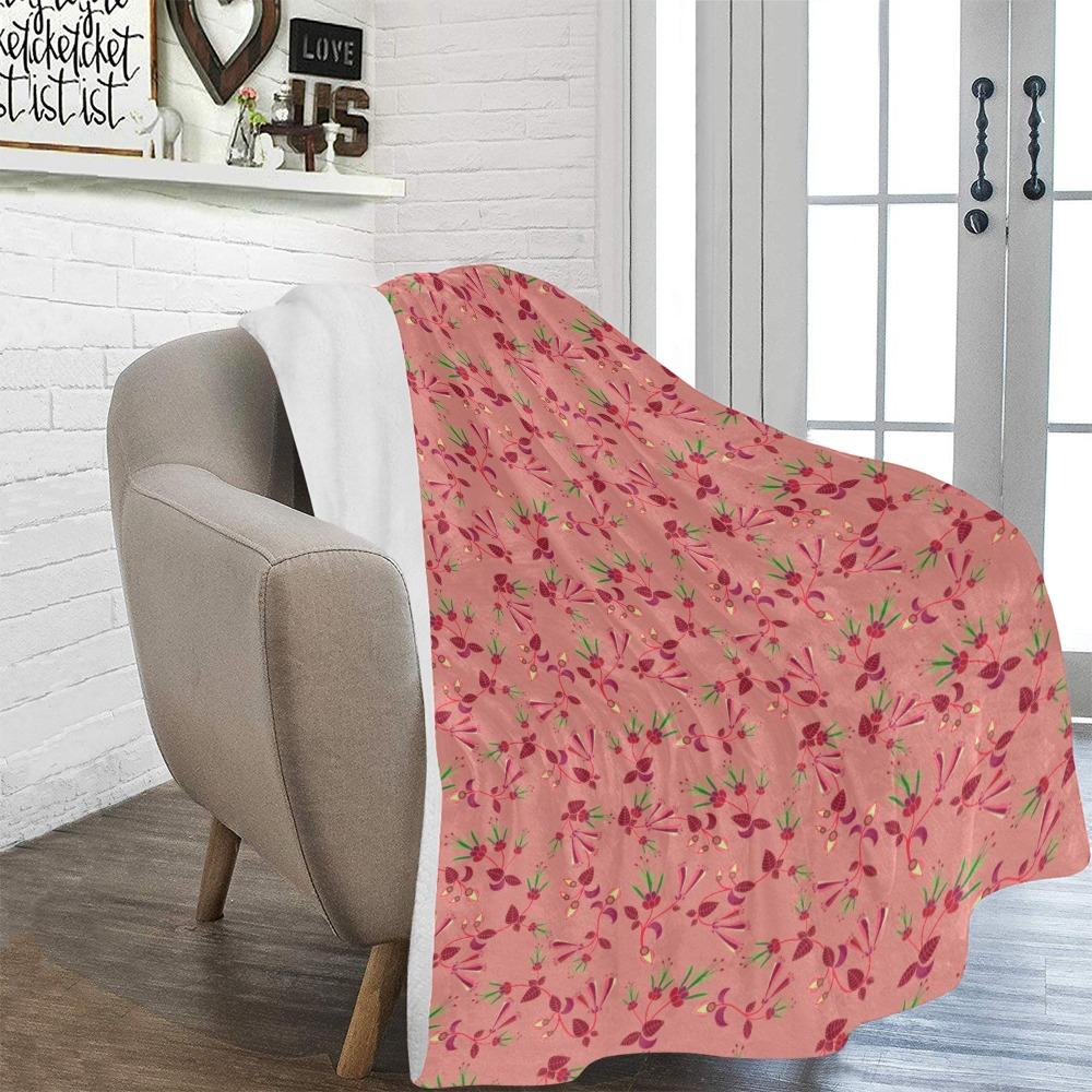 Swift Floral Peach Rouge Remix Ultra-Soft Micro Fleece Blanket 60"x80" Ultra-Soft Blanket 60''x80'' e-joyer 