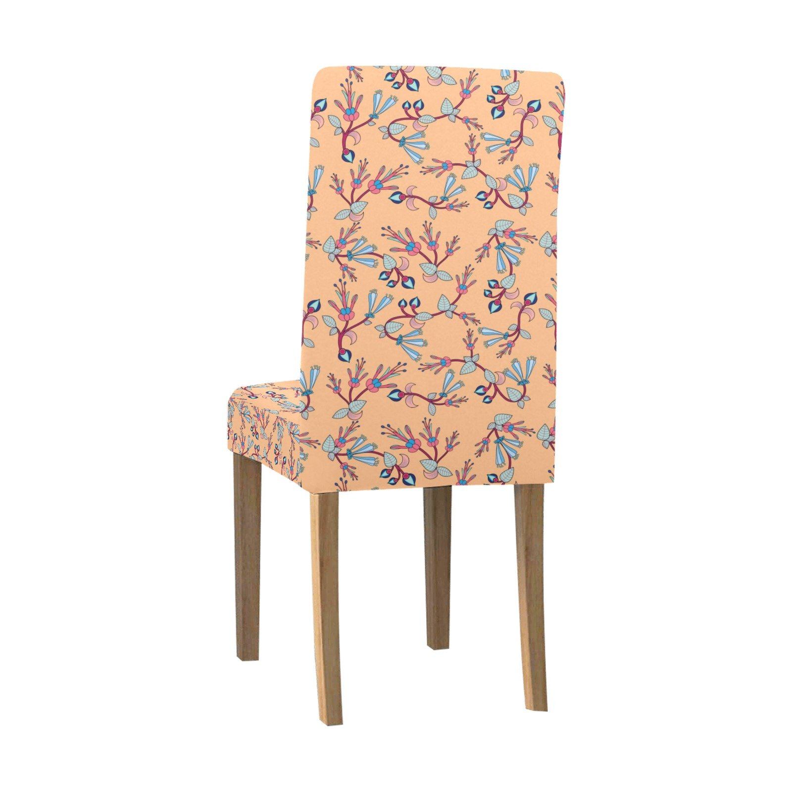 Swift Floral Peache Chair Cover (Pack of 4) Chair Cover (Pack of 4) e-joyer 