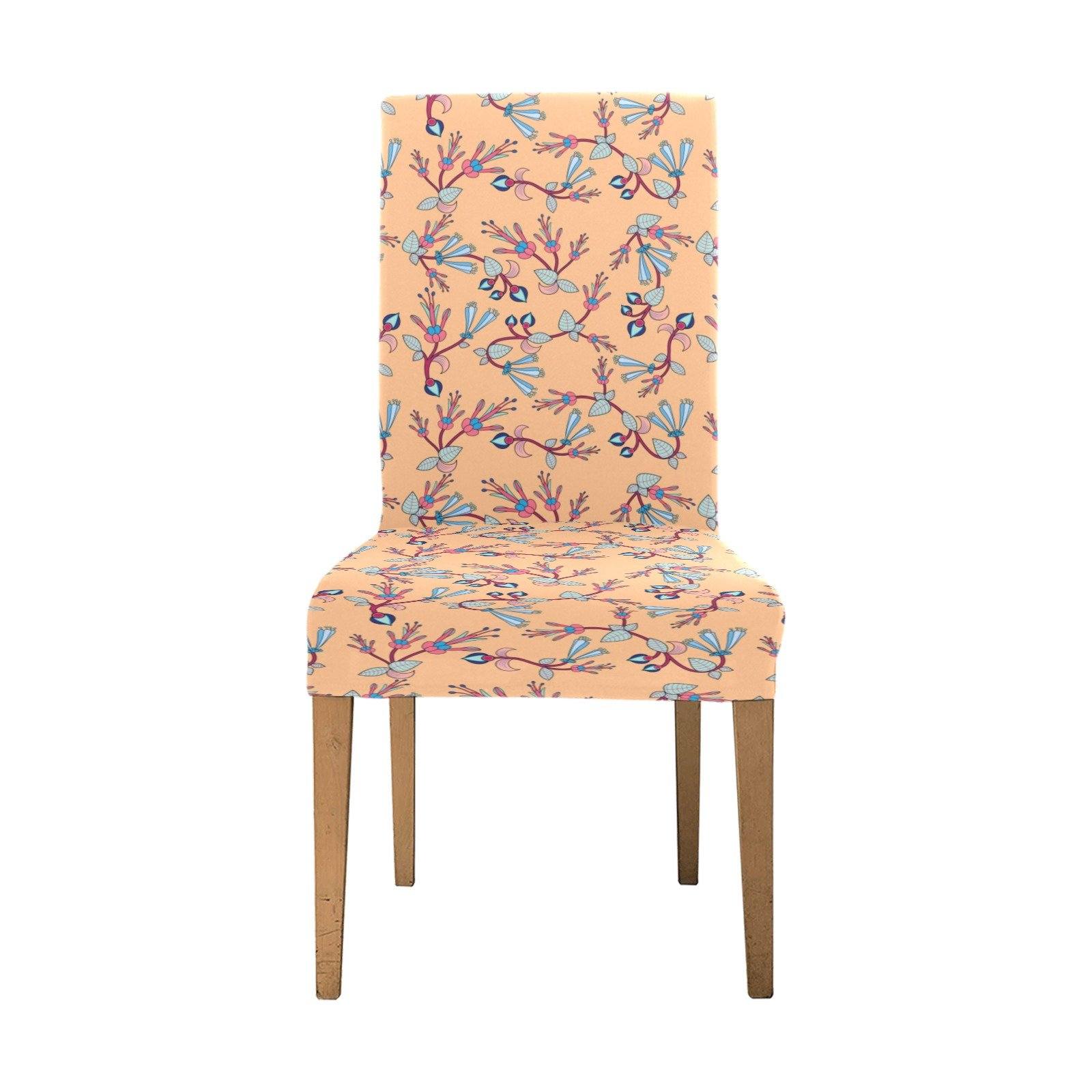Swift Floral Peache Chair Cover (Pack of 6) Chair Cover (Pack of 6) e-joyer 