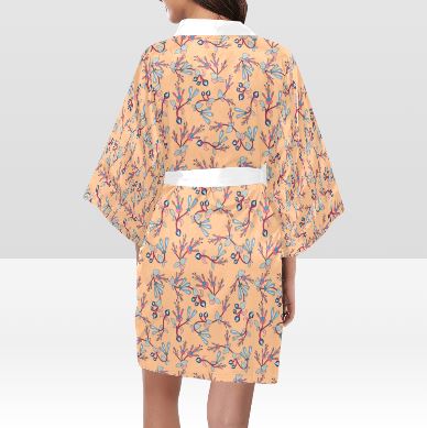 Swift Floral Peache Kimono Robe Artsadd 