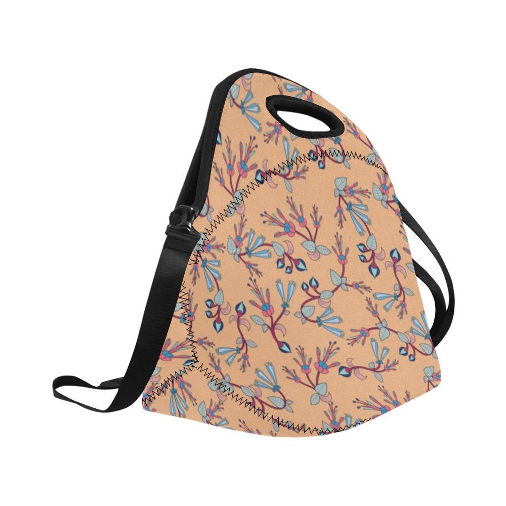 Swift Floral Peache Neoprene Lunch Bag/Large (Model 1669) bag e-joyer 