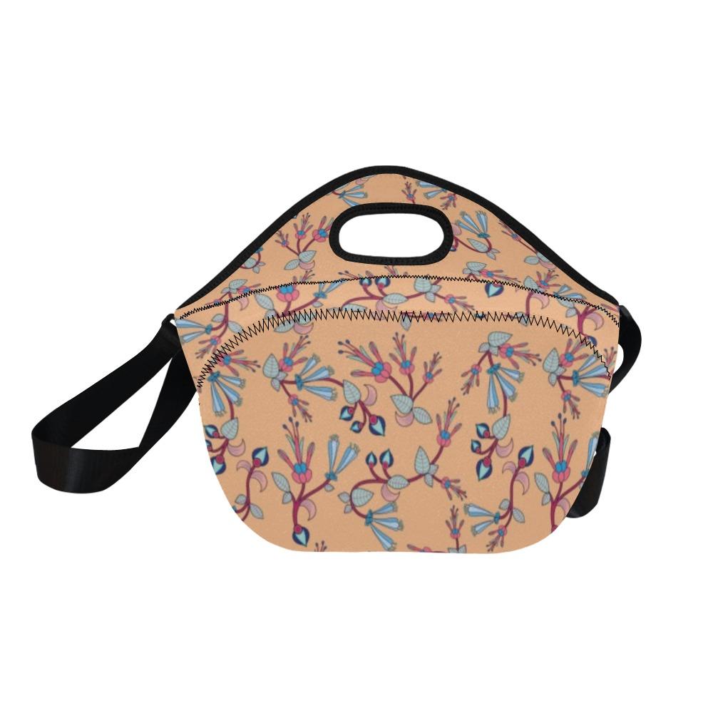 Swift Floral Peache Neoprene Lunch Bag/Large (Model 1669) bag e-joyer 