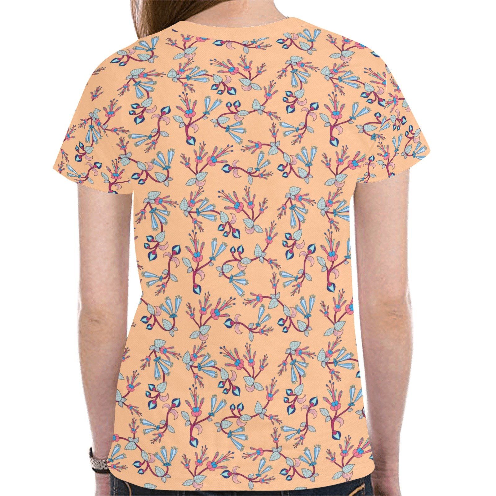 Swift Floral Peache New All Over Print T-shirt for Women (Model T45) tshirt e-joyer 