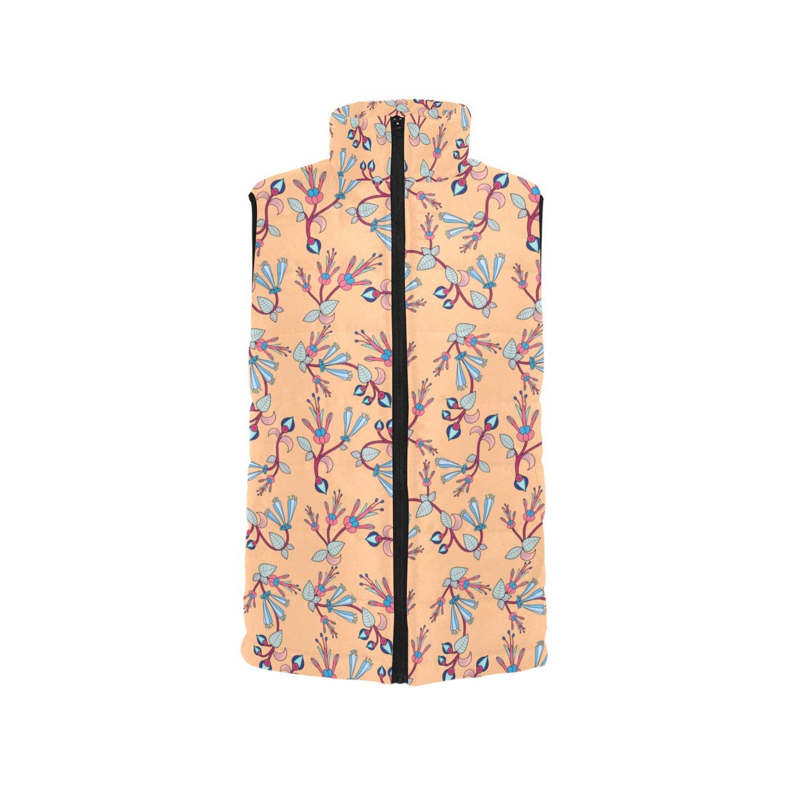 Swift Floral Peache Women's Padded Vest Jacket (Model H44) Women's Padded Vest Jacket (H44) e-joyer 