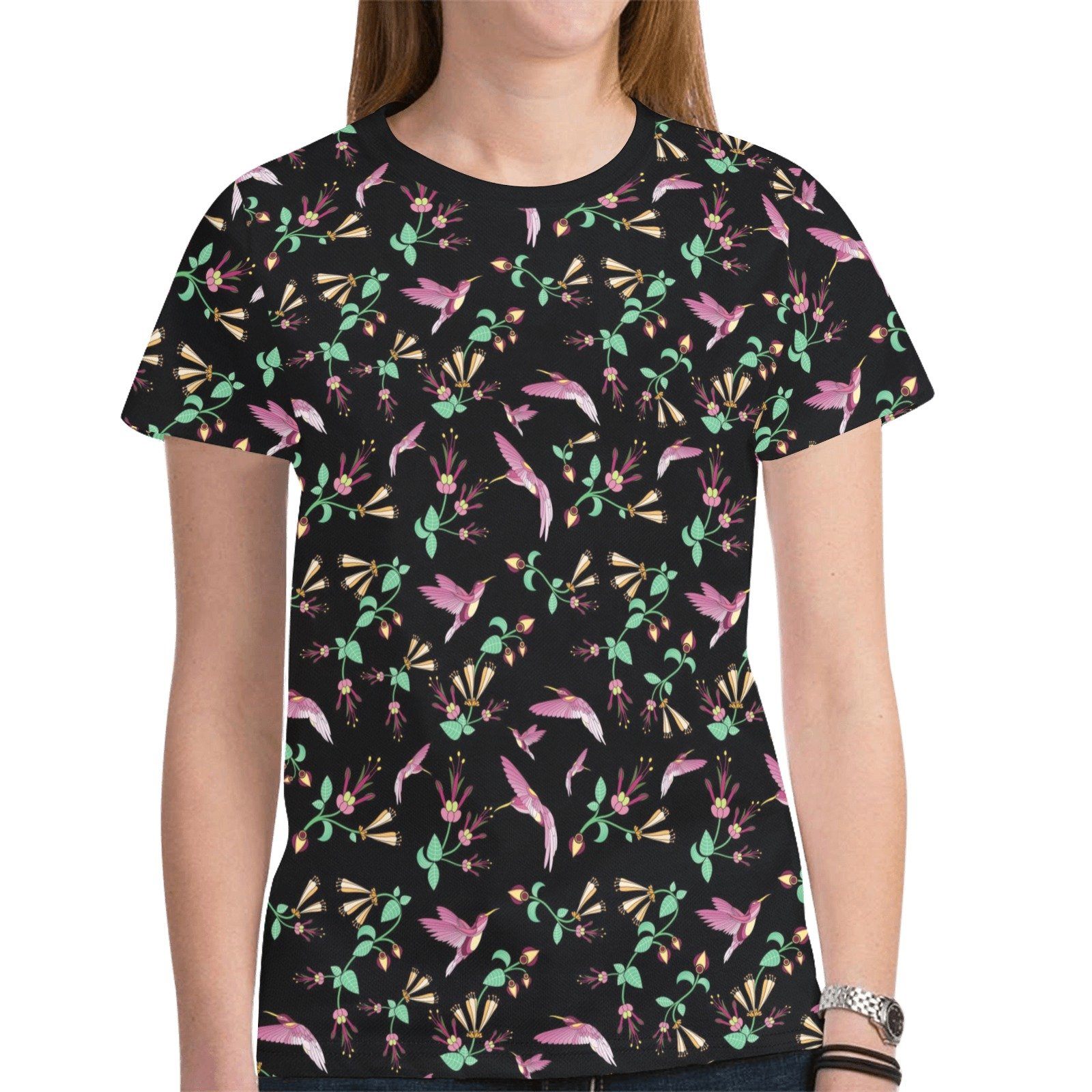 Swift Noir New All Over Print T-shirt for Women (Model T45) tshirt e-joyer 