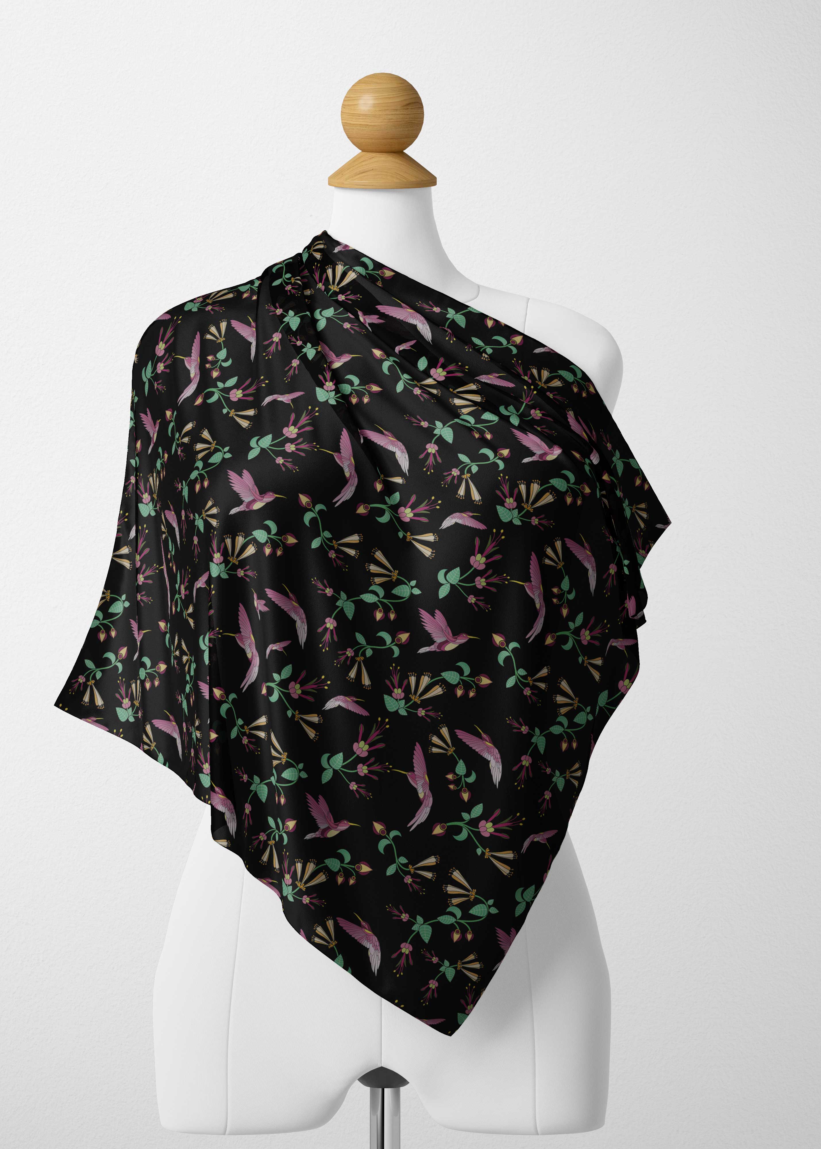 Swift Noir Satin Shawl Scarf 49 Dzine 