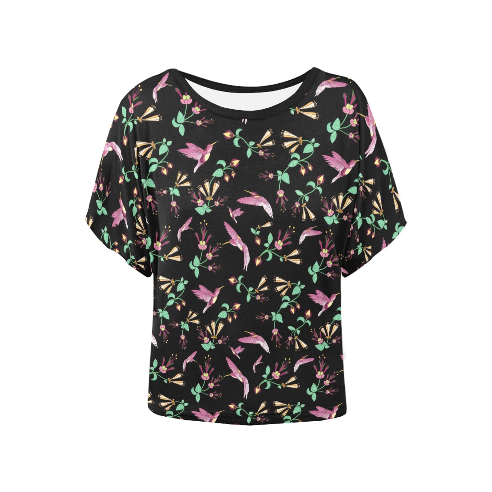Swift Noir Women's Batwing-Sleeved Blouse T shirt (Model T44) Women's Batwing-Sleeved Blouse T shirt (T44) e-joyer 