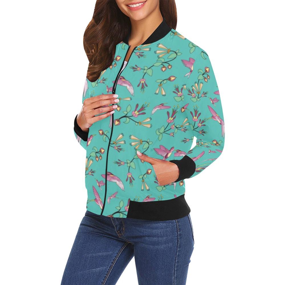 Swift Pastel All Over Print Bomber Jacket for Women (Model H19) Jacket e-joyer 
