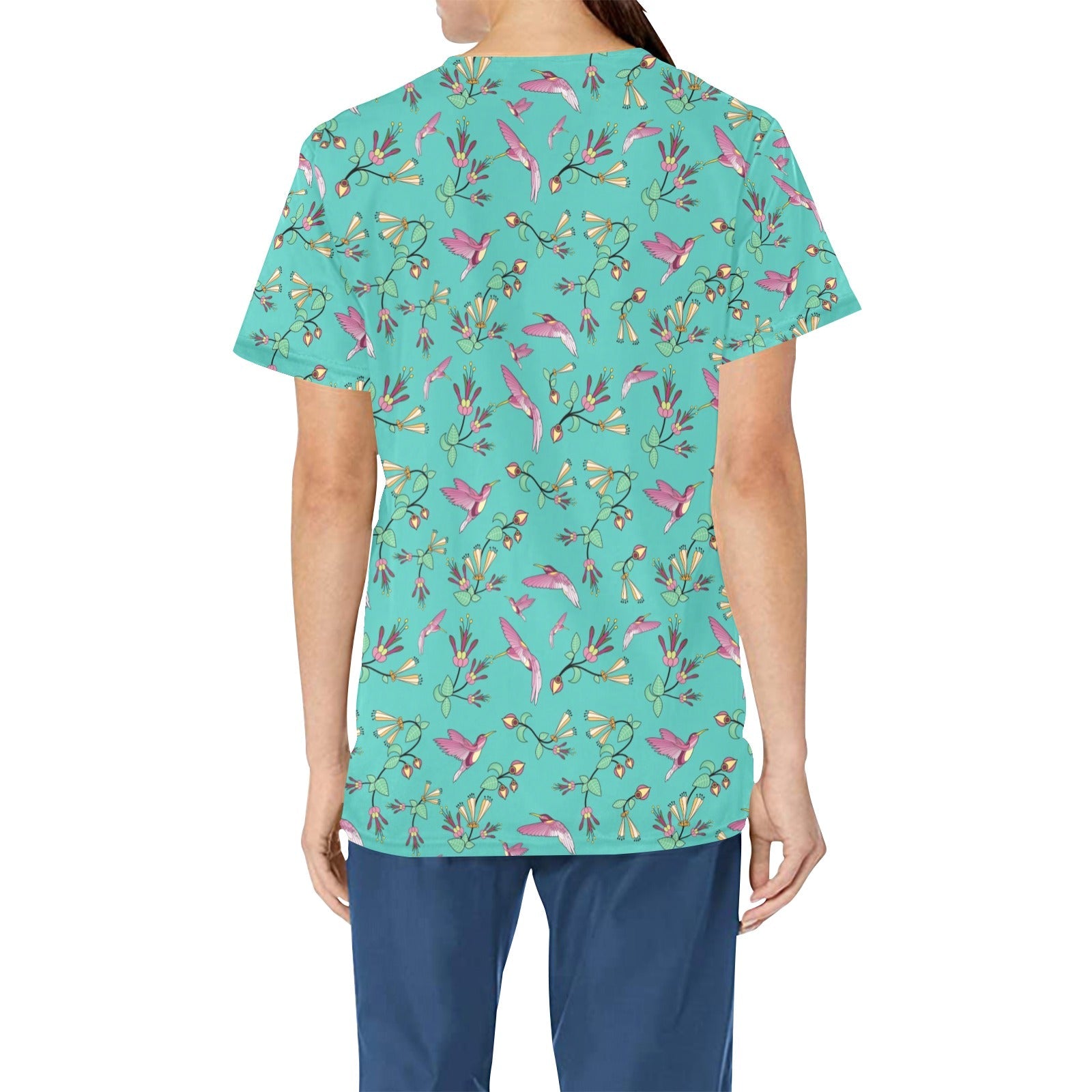 Swift Pastel All Over Print Scrub Top Scrub Top e-joyer 