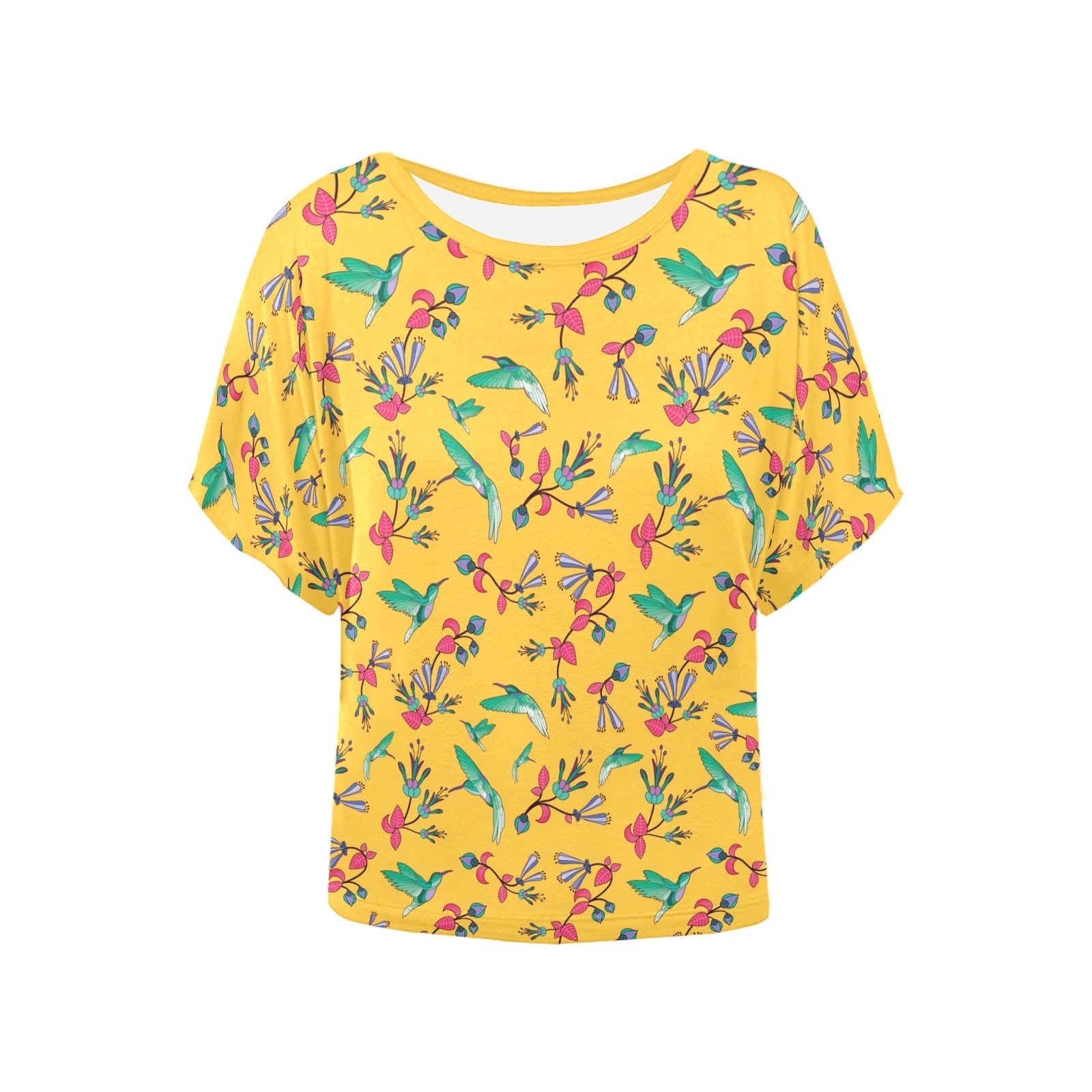 Swift Pastel Yellow Women's Batwing-Sleeved Blouse T shirt (Model T44) Women's Batwing-Sleeved Blouse T shirt (T44) e-joyer 
