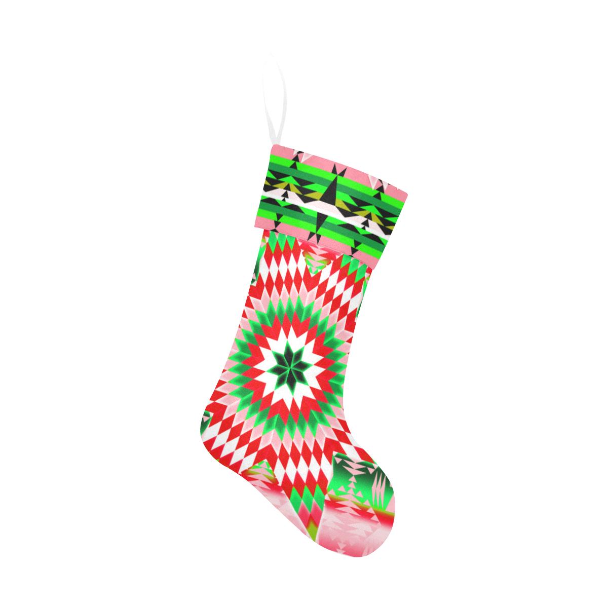 Tropical Forest Star Quilt Christmas Stocking holiday stocking e-joyer 