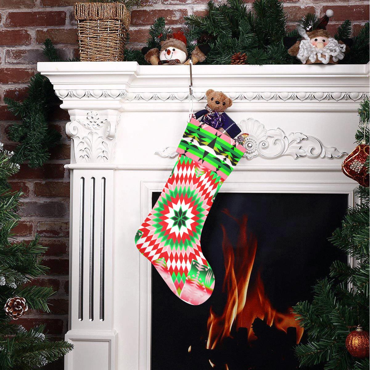Tropical Forest Star Quilt Christmas Stocking holiday stocking e-joyer 