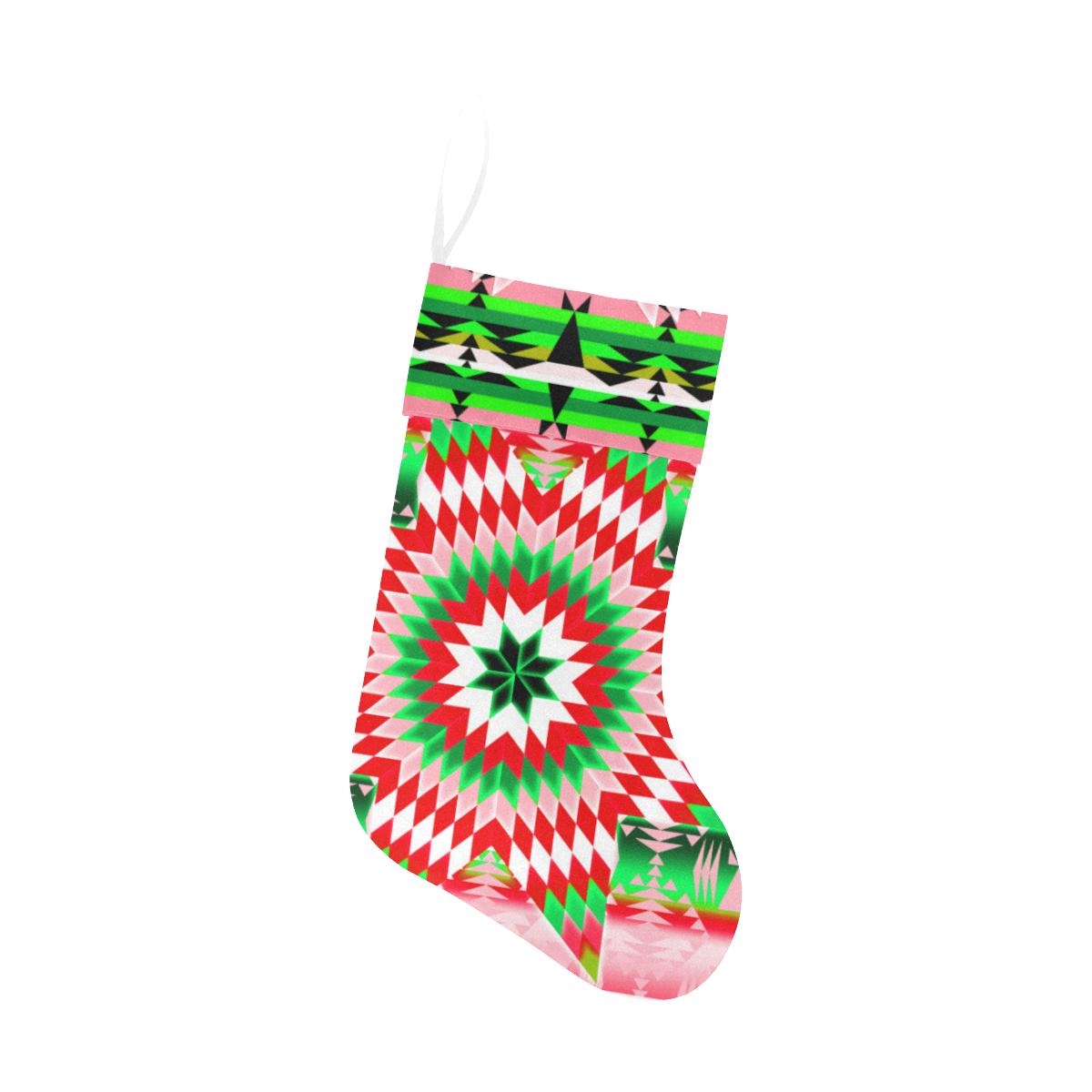 Tropical Forest Star Quilt Christmas Stocking holiday stocking e-joyer 