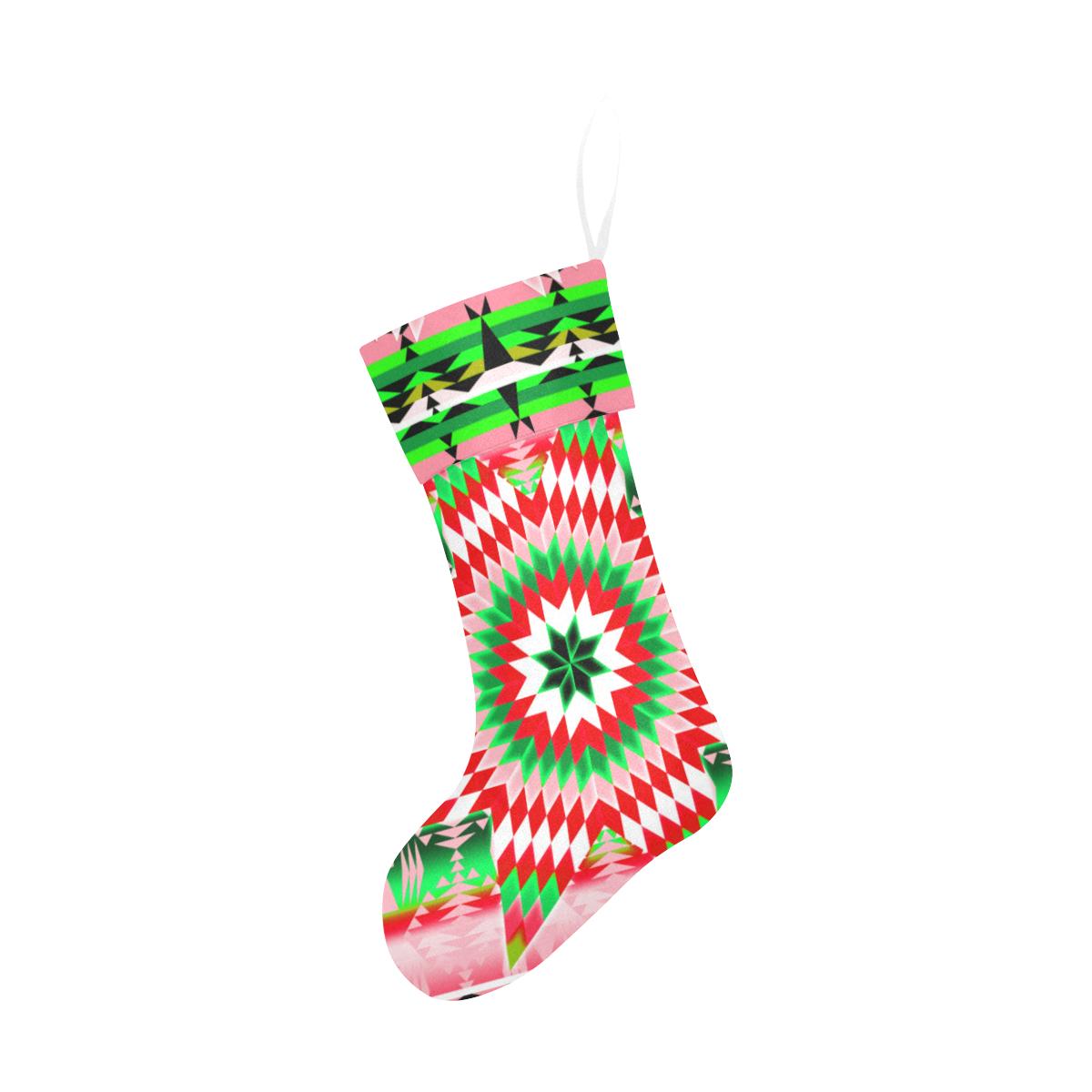 Tropical Forest Star Quilt Christmas Stocking holiday stocking e-joyer 
