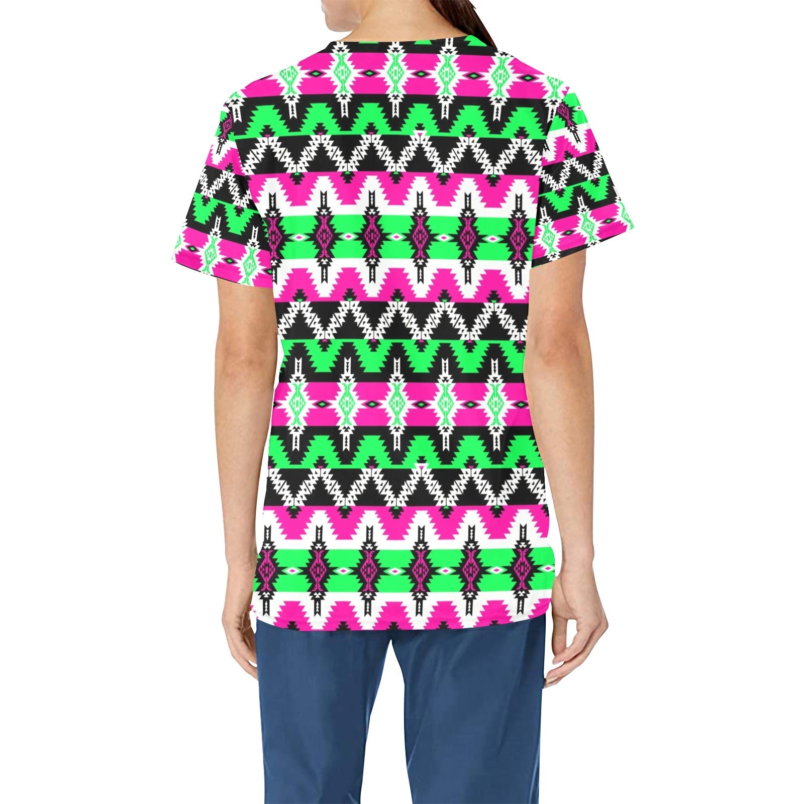 Two Spirit Ceremony All Over Print Scrub Top Scrub Top e-joyer 