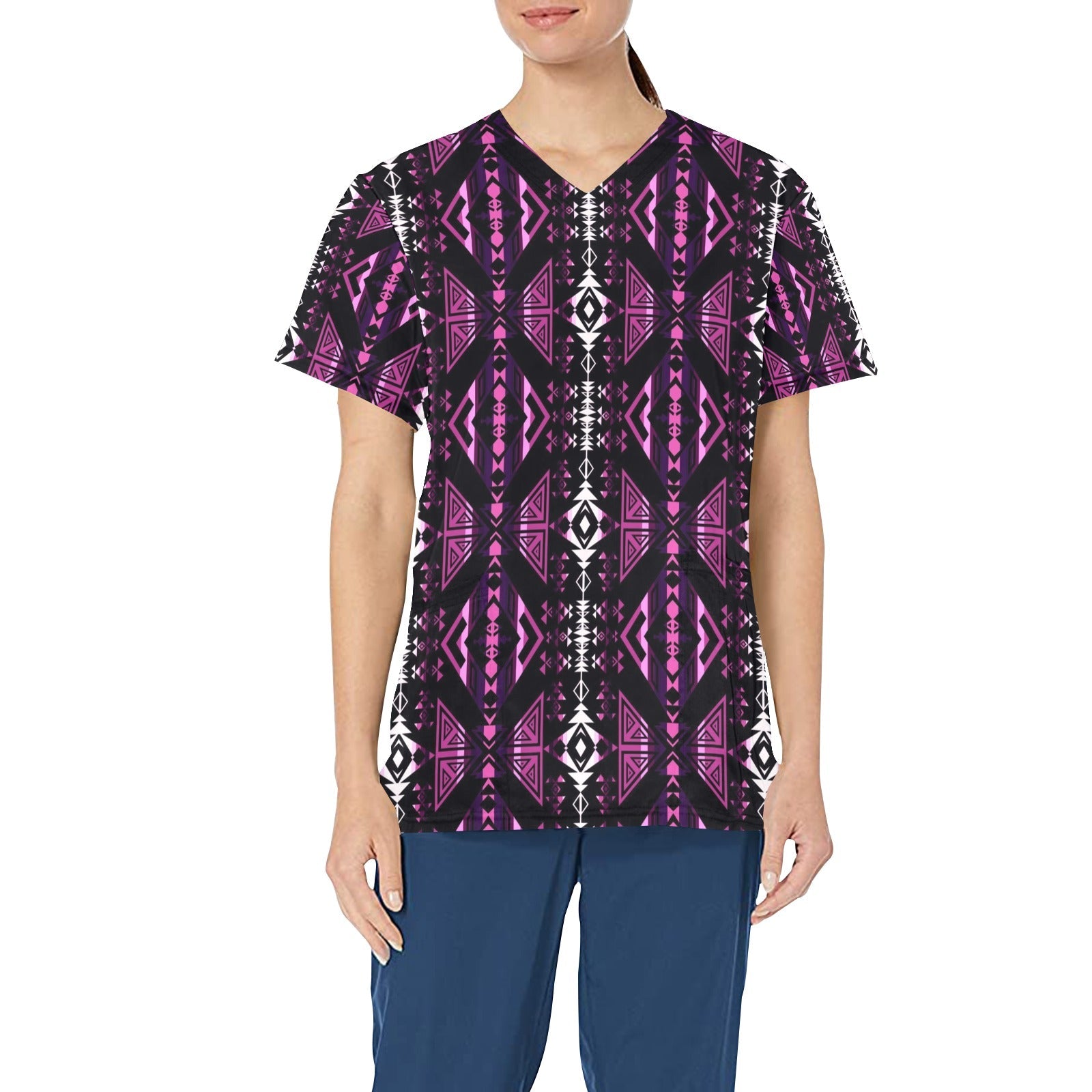 Upstream Expedition Moonlight Shadows All Over Print Scrub Top Scrub Top e-joyer 