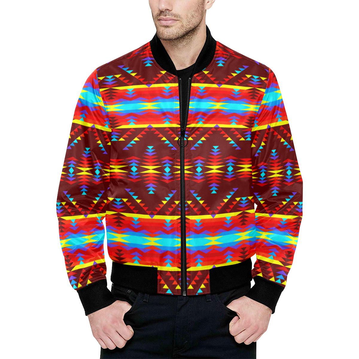 Visions of Lasting Peace Unisex Heavy Bomber Jacket with Quilted Lining All Over Print Quilted Jacket for Men (H33) e-joyer 