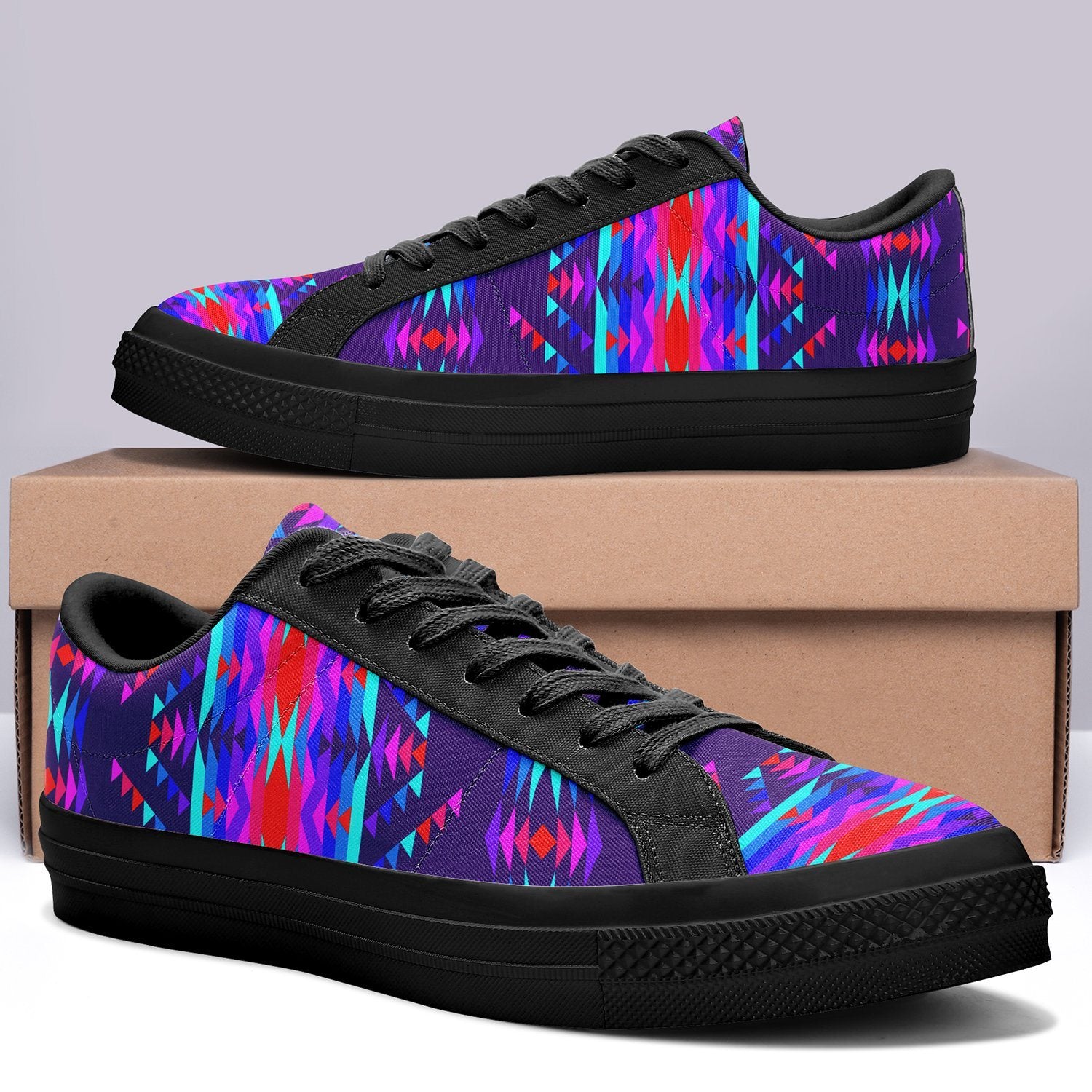 Visions of Peace Aapisi Low Top Canvas Shoes Black Sole 49 Dzine 