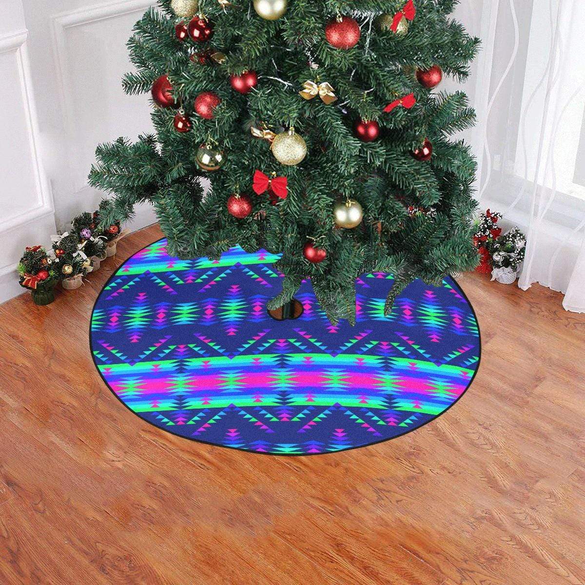 Visions of Peace Talks Christmas Tree Skirt 47" x 47" Christmas Tree Skirt e-joyer 