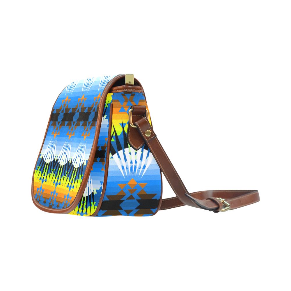 Woodlands Ribbonwork Bustles Saddle Bag/Small (Model 1649) Full Customization Saddle Bag/Small (Full Customization) e-joyer 