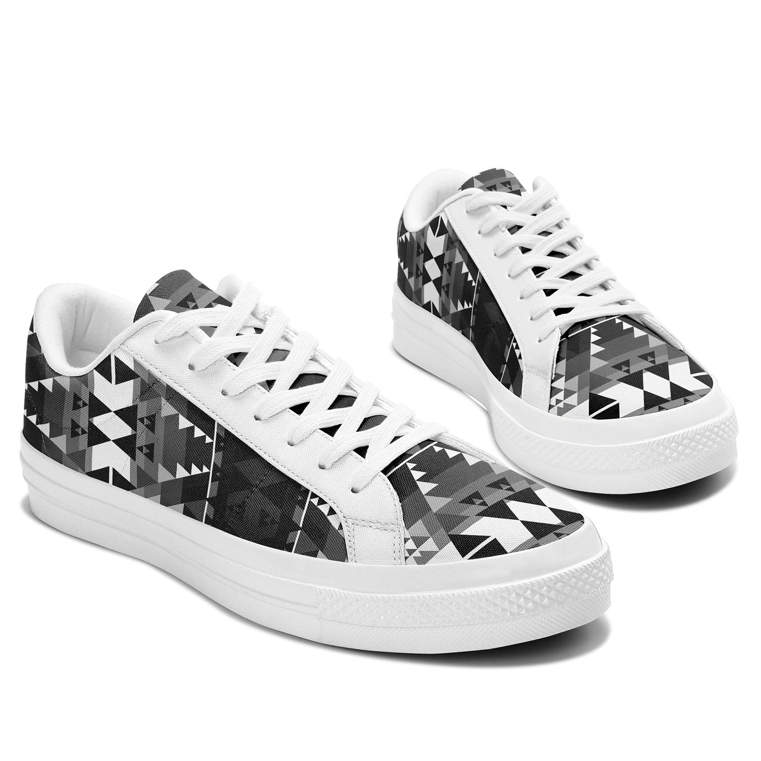 Writing on Stone Black and White Aapisi Low Top Canvas Shoes White Sole 49 Dzine 