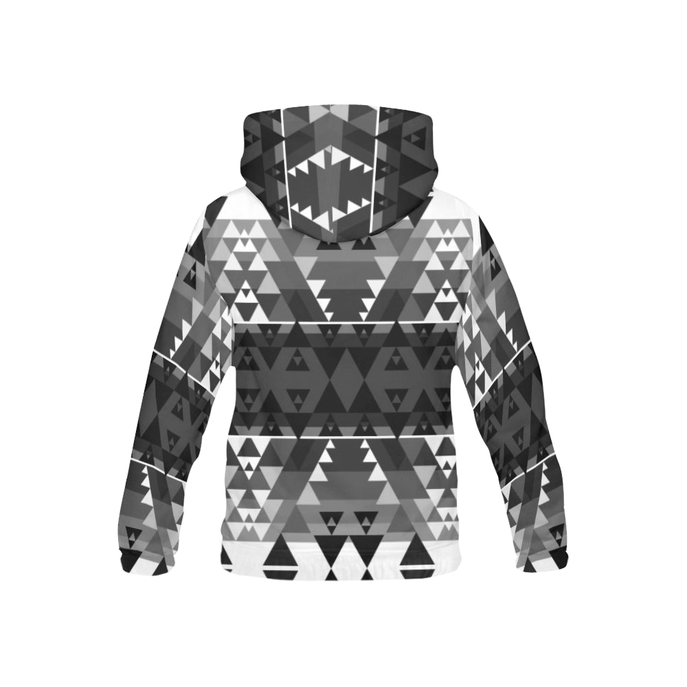 Writing on Stone Black and White All Over Print Hoodie for Kid (USA Size) (Model H13) All Over Print Hoodie for Kid (H13) e-joyer 