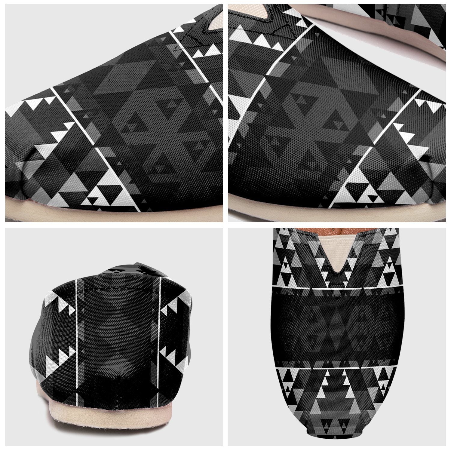 Writing on Stone Black and White Casual Unisex Slip On Shoe Herman 