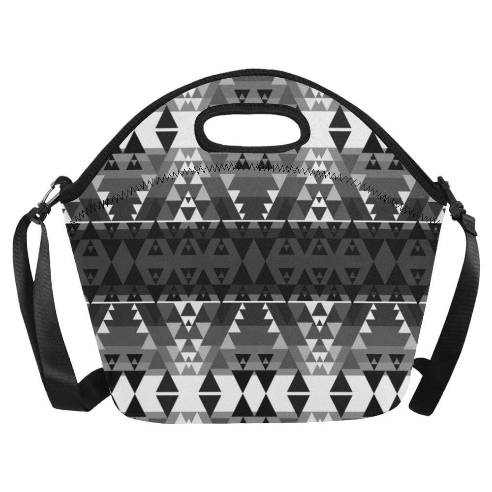 Writing on Stone Black and White Neoprene Lunch Bag/Large (Model 1669) Neoprene Lunch Bag/Large (1669) e-joyer 