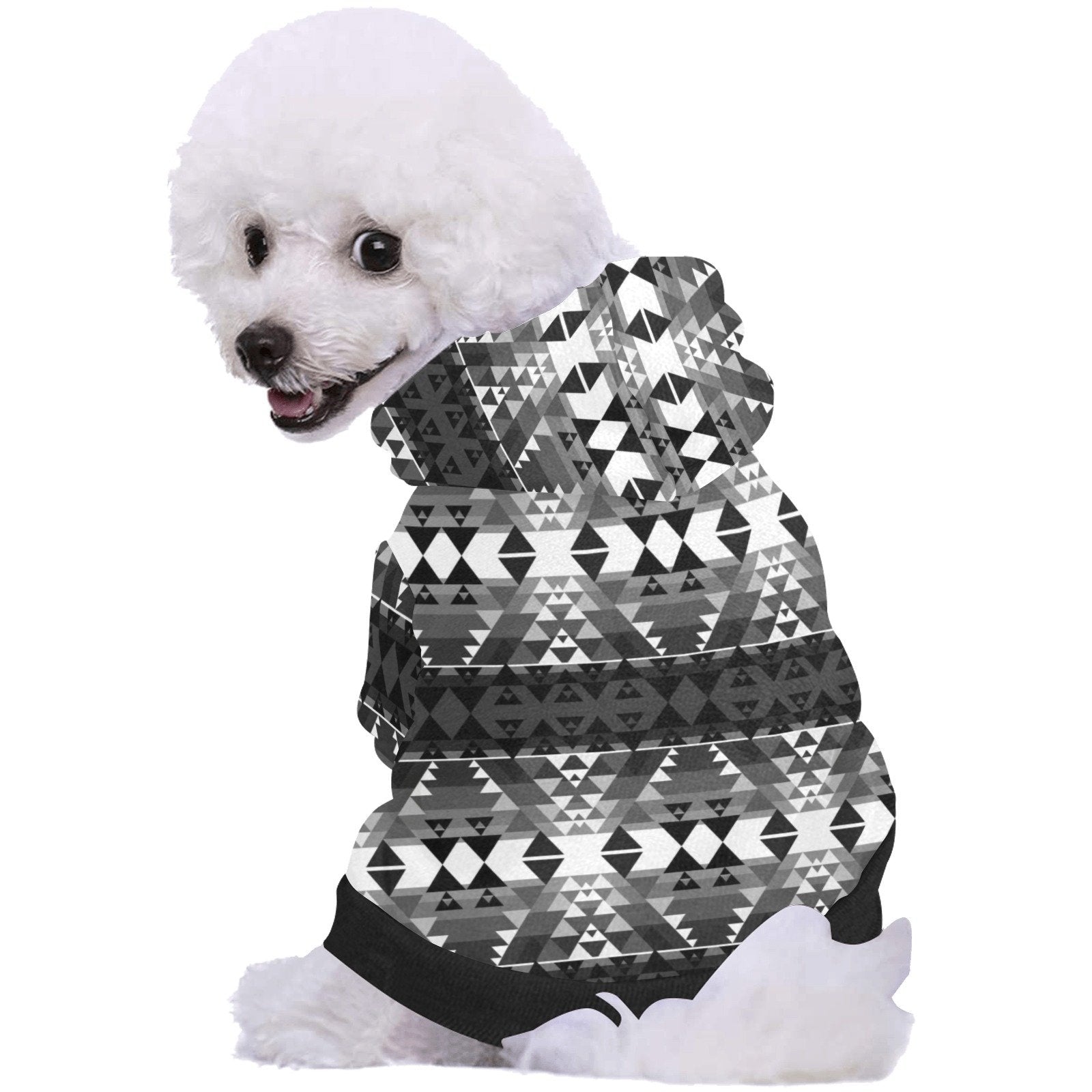 Writing on Stone Black and White Pet Dog Hoodie Pet Dog Hoodie e-joyer 