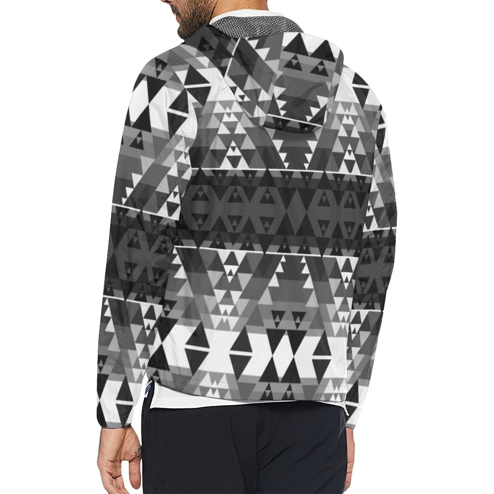 Writing on Stone Black and White Unisex All Over Print Windbreaker (Model H23) All Over Print Windbreaker for Men (H23) e-joyer 