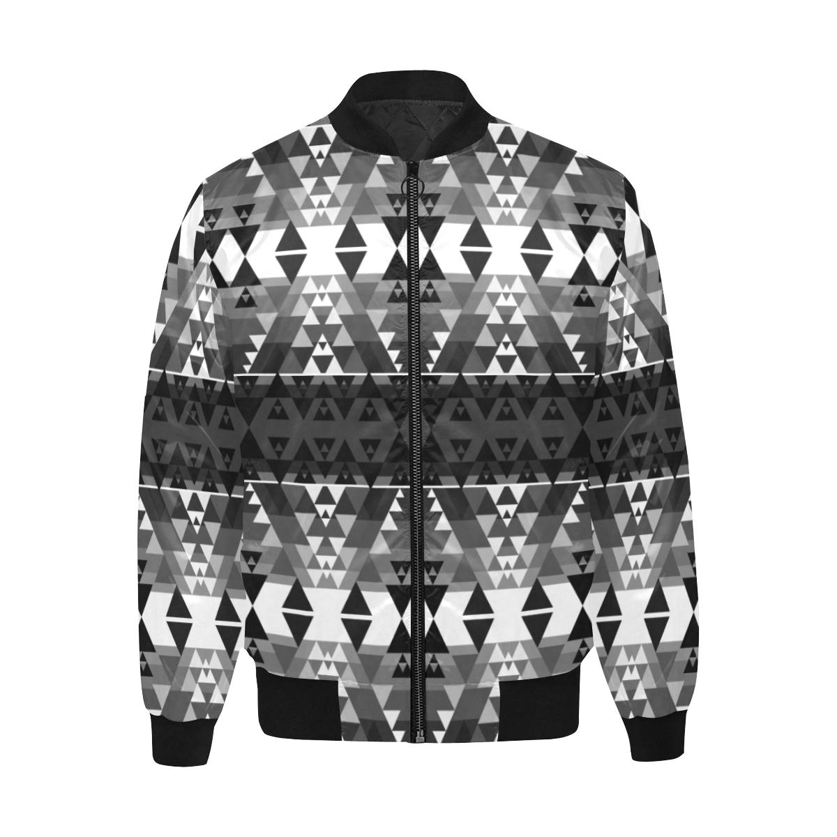 Writing on Stone Black and White Unisex Heavy Bomber Jacket with Quilted Lining All Over Print Quilted Jacket for Men (H33) e-joyer 