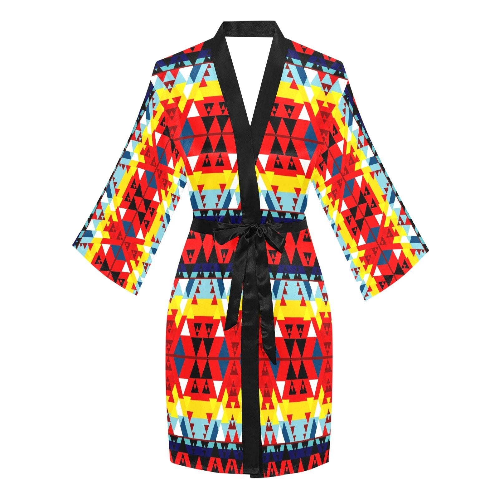 Writing on Stone Enemy Retreat Long Sleeve Kimono Robe Long Sleeve Kimono Robe e-joyer 