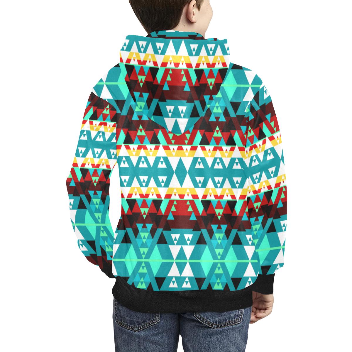 Writing on Stone Wheel Kids' All Over Print Hoodie (Model H38) Kids' AOP Hoodie (H38) e-joyer 