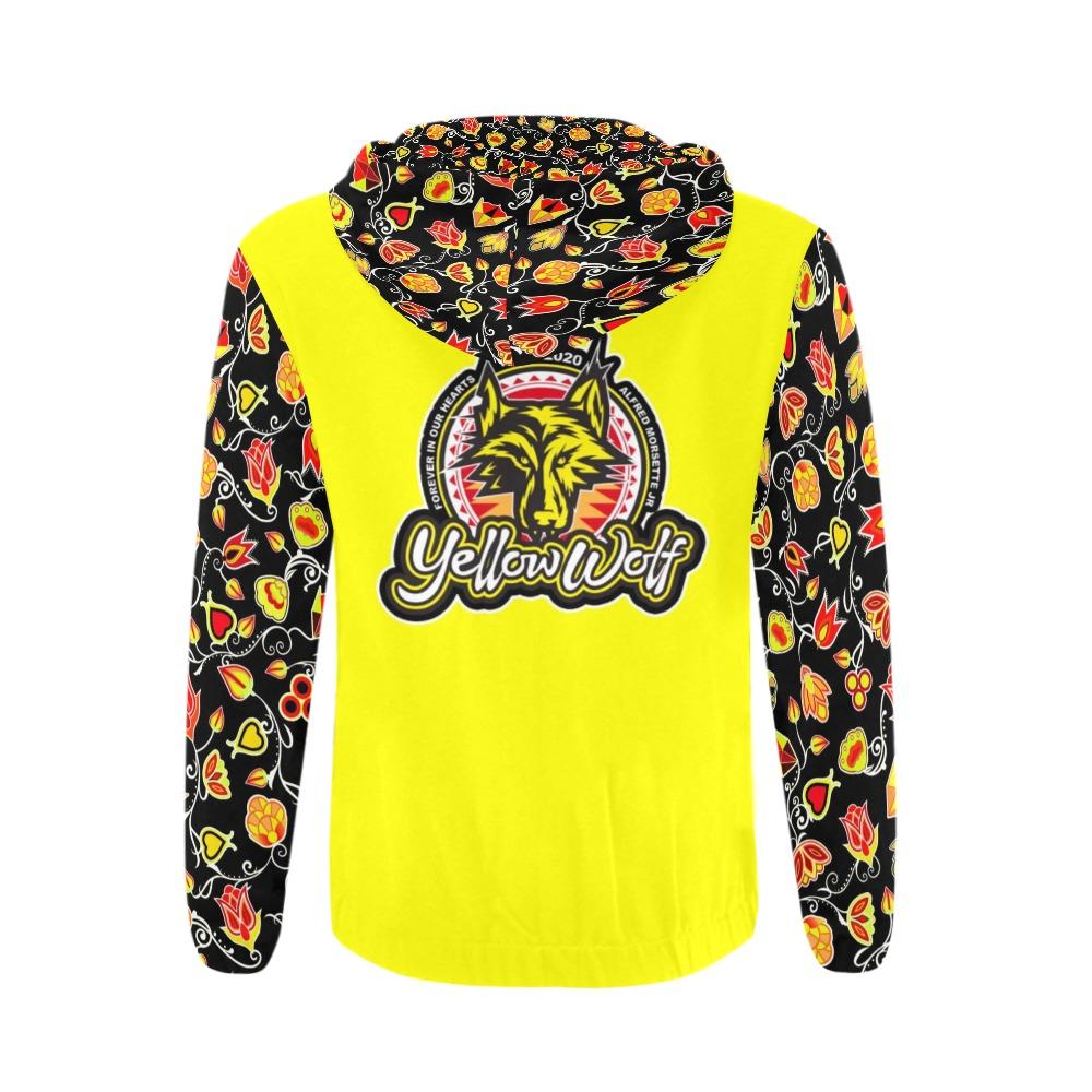 Yellow Wolf All Over Print Full Zip Hoodie for Men (Model H14) All Over Print Full Zip Hoodie for Men (H14) e-joyer 